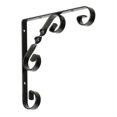 Regalhalter 150x150mm Regalträger Regalwinkel Wandkonsole Ornament Schwarz