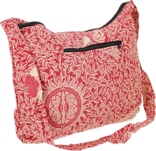 Ethno Schulterbeutel, Hippie Tasche, exotische Schultertasche - rot