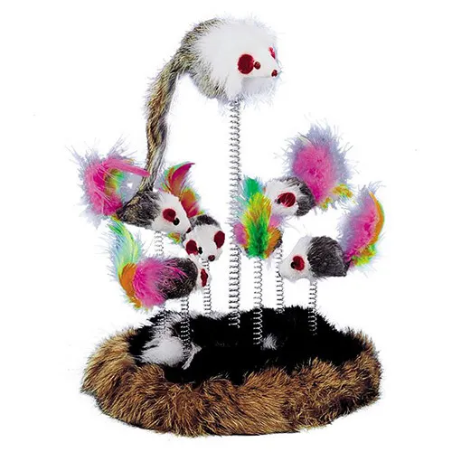 Nobby Katzenspielplatz Mäusefamilie 17 cm Spielzeug für Katzen Mäuse
