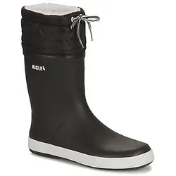 Aigle Unisex Kinder Giboulee 2 Gummistiefel, Schwarz Weiß, 37 EU - Stiefel für Jungen mit flauschigem Kunstfellfutter für warme Füße, aus Naturkautschuk und Gummi für besten Wetterschutz.