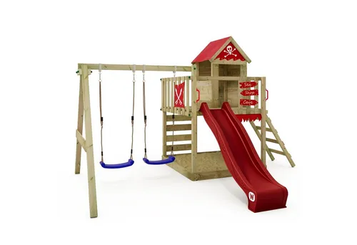 Wickey Spielturm Smart Cave – Abenteuer-Klettergerüst mit Rutsche und Schaukel - Schaukeln und Klettern für Kinder ab 3 Jahren, inklusive 10 Jahre Garantie* und witterungsbeständigen Materialien für unvergessliche Abenteuer im Garten.