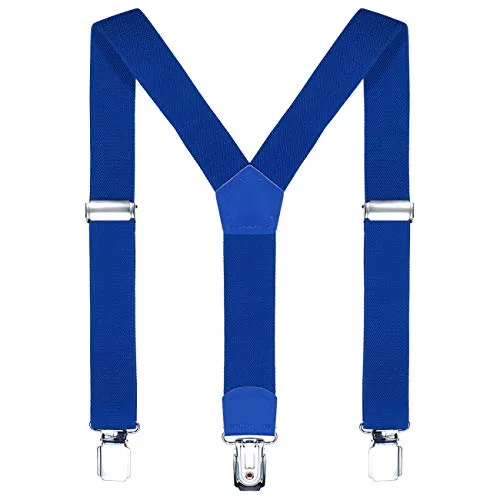 DonDon Kinder Hosenträger blau 2 cm schmal längenverstellbar für eine Körpergröße von 80 cm bis 110 cm bzw. 1-5 Jahre