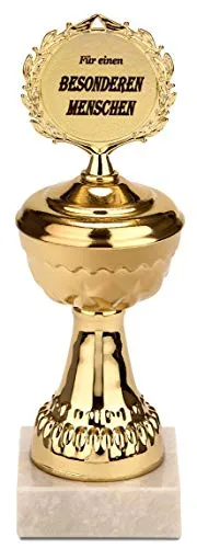BRUBAKER Pokal - goldene Trophäe mit Marmorsockel - Geschenkidee - Motiv: Für einen besonderen Menschen