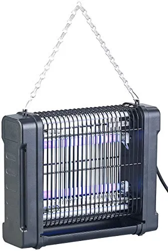 Lunartec Insektenfalle: UV-Insektenvernichter mit Rundum-Gitter, 2 UV-Röhren, 1.600 V, 12 Watt (Insektenvernichter Camping, Fliegen-Lampe, Anti Mücken)