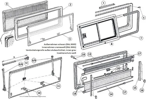 Dometic Ersatzscheibe für S4/S5-Ausstellfenster 900x300mm