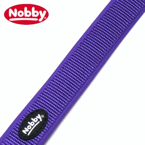 Nobby Führleine Classic Preno - Klassische Hundeleine, lila, 200 cm lang, 3-fach verstellbar und mit weichem Neopren-Griff