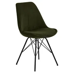 Actona Eris Esszimmerstuhl - Stilvoller Stahl- und Stoffmix in Matt Schwarz - Stühle: Hochwertiger Esszimmerstuhl mit zeitlosem Design, bequemer Sitzfläche und stabilen matt-schwarzen Stahlgestell für modernen Komfort.