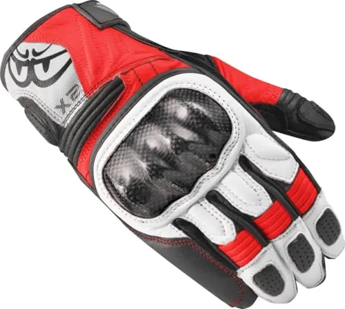 Berik LDX Damen Motorrad Handschuhe, schwarz/weiß/rot, XS