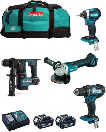 MAKITA Kit 18V MSB4P2A (DHR171 + DGA504 + DDF482 + DTD154 + 2 x 5,0 Ah + DC18RC + Trolley)