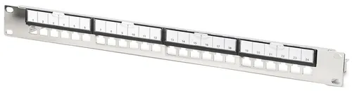 DIGITUS 19' Modulares Patch Panel, 1 HE, 24-Port, silber