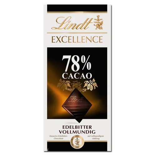 Lindt Excellence 78 % Edelbitter, 100g Tafel 43,00€/1kg in schwarz von Lindt Excellence