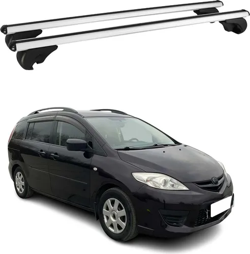 Dachträger Grundträger für Mazda 5/Premacy 2005-2010, 75kg Aluminium - Dachträger & Querstangen, leichtgewichtig und wasserbeständig mit einer Traglast von 75 kg – ideal für den sicheren Transport von Gepäck auf offenen Dachrelingen.
