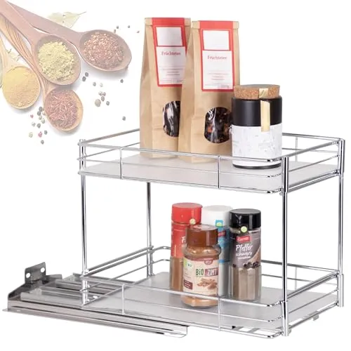 ONVAYA Gewürzregal ausziehbar in weiß von ONVAYA