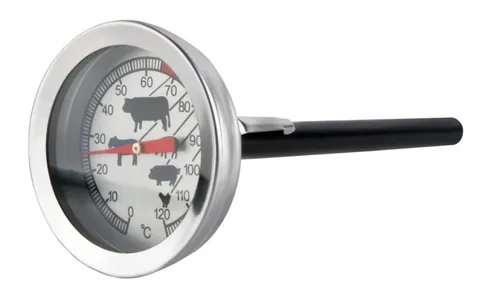 Grillthermometer ,Fleischthermometer Analog Edelstahl mit Kappe für die Sonde
