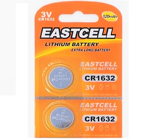 CR1632 3V Lithium Batterie 120 mAh ( 1 Blistercard a 2 Batterie EASTCELL) 2 x
