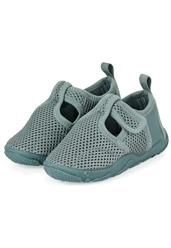 Sterntaler Badeschuhe Uni – Unisex Baby Aquaschuhe knöchelhoch mit Klettverschluss – Strukturierte Sohle – Atmungsaktives Mesh – Kinder Wasserschuhe - Bademode - Farbe mattgrün, Größe 30