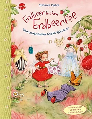 Produktbild Erdbeerinchen Erdbeerfee. Mein zauberhaftes Anzieh-Spiel-Buch: Mit 40 wieder ablösbaren Glitzer-Stickern. Pappbilderbuch ab 3 Jahren