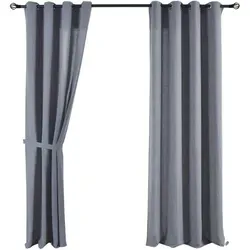 Vorhänge Ösen »Essen« HxB 245x145 Dunkelgrau in silber von Gardinenbox