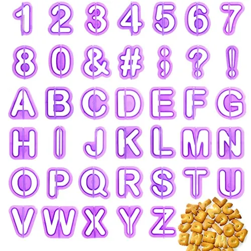 SUI-lim Fondant Ausstecher Set, Ausstechform Ausstecher 40 Teilig Fondant Ausstechform Buchstaben, Satzzeichen, Buchstaben und Zahlen zum Torten Dekorieren, Backzubehör