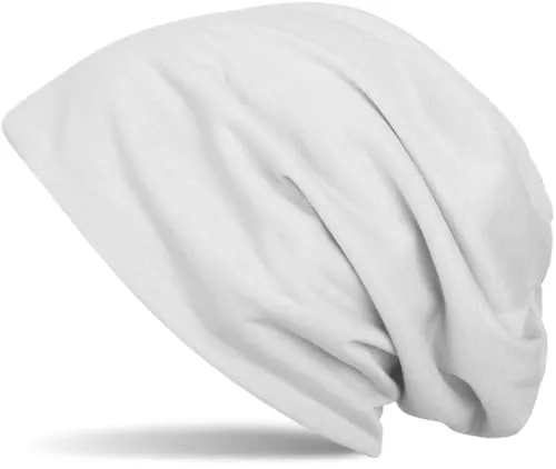 styleBREAKER Unisex Stoff Beanie Mütze einfarbig, leicht und weich, Longbeanie Slouch Beanie 04024018, Farbe:Hellgrau