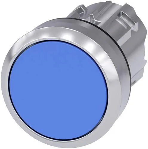 Siemens 3SU10500AB500AA0 3SU1050-0AB50-0AA0 Drucktaster Frontring Metall, Hochglanz, Betätiger flach Blau 1St.