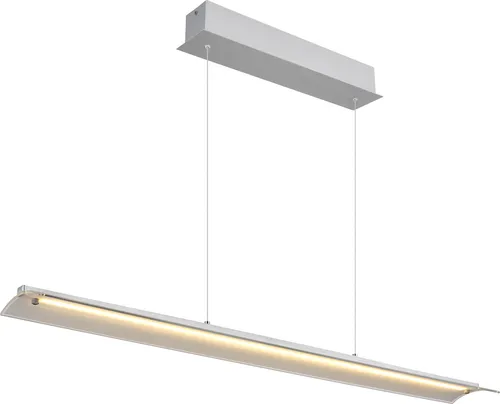 MURIELLA Hängelampe - Höhenverstellbare Pendellampe für Esstische - Moderne Pendelleuchte aus gebürstetem Aluminium und klarem Glas, höhenverstellbar von 100-150 cm, mit warmweißem Licht (3000K) und 1500 Lumen – ideal für stilvolle Küchen und Essbereiche.