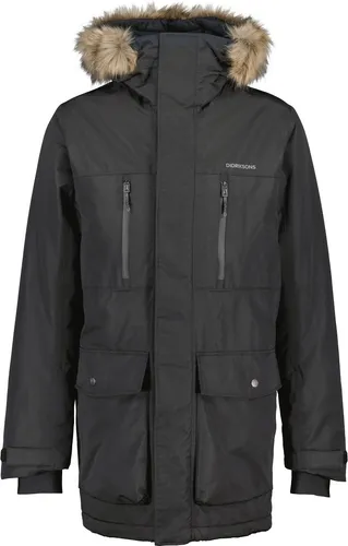 Didriksons Marco Herren Parka – Wasserdicht, Größe S, Farbe Schwarz - Robuster Parka mit 100 % wind- und wasserdichter Konstruktion. Ausgestattet mit verstellbarer Kapuze und reflektierenden Details für zusätzliche Sicherheit. Ideal für kalte Tage.