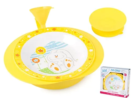 Lulabi Häschen Melaminteller Warmer Brei mit Saugnapf, Gelb in gelb von Lulabi