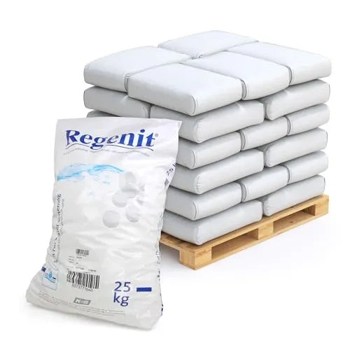Höfer Chemie Regenit® Siedesalztabletten 1000 kg - Wasseraufbereiter: 40 x 25 kg Regenit® Siedesalztabletten für effektive Regenerierung von Wasserenthärtungsanlagen, ideal für langfristige Nutzung.