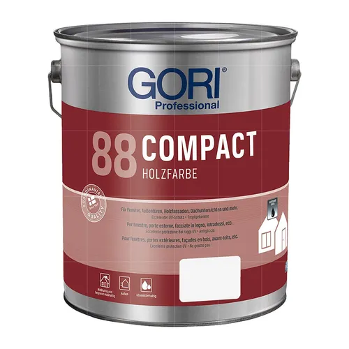 GORI 88 Compact-Holzfarbe 2,5L Polarweiss – Hochpigmentierte Deckfarbe - Ideal für Innen- und Außenanstriche, besonders für Türen und Fenster. Wetterbeständig, leicht zu verarbeiten und mit hohem UV-Schutz für langlebige Ergebnisse.
