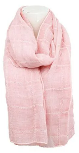 Modischer Damen Schal im Batik-Look m. glitzernden Streifen softpink ca.70x180cm