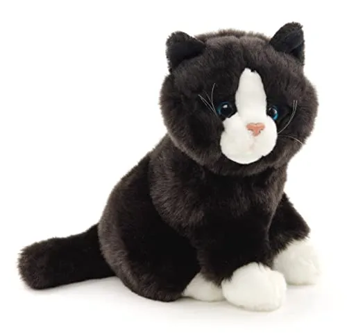 Uni-Toys Kuscheltier Katze, sitzend - 21 cm - Kuscheltiere: Lebensechte, flauschige Katze aus 100% recyceltem Füllmaterial, perfekt zum Spielen, Sammeln oder Verschenken!