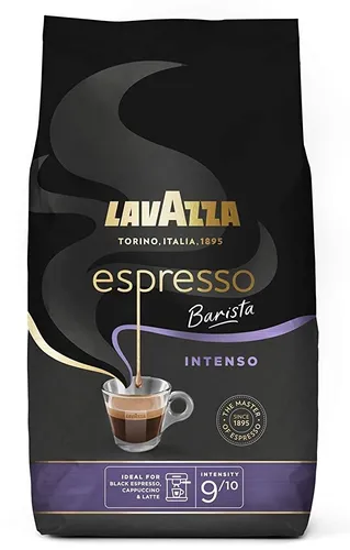 Lavazza Espresso Barista Intenso Kaffeebohnen 1 kg - Kaffee mit intensiven Kakao- und Holzaromen, ideal für Espresso-Liebhaber. Intensität 9/10, mittlere Röstung für vollmundigen Genuss.