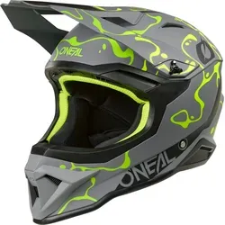 Oneal 1SRS SPLASH Motocross Helm, grau-gelb, Größe XS - Motorradhelm mit 2 Außenschalen und EPS für maximale Sicherheit, hochwertige ABS-Bauweise und optimale Luftzirkulation durch diverse Lüftungen.