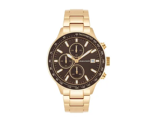 Spears & Walker Chronograph in Gelbgold - Elegante Armbanduhr mit Chronograph-Funktion, analoge Anzeige und bis zu 10 bar wasserdicht. Ideal für stilvolle Anlässe und den täglichen Gebrauch.