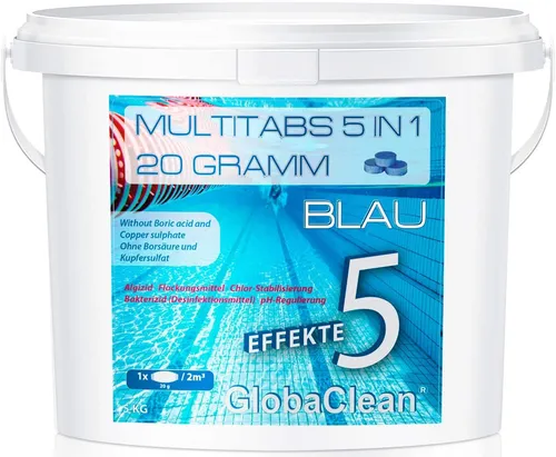 Pool Multitabs 5 in 1 - Blue 20g - Pool Chlor - Chlortabletten für Pool - 5 kg