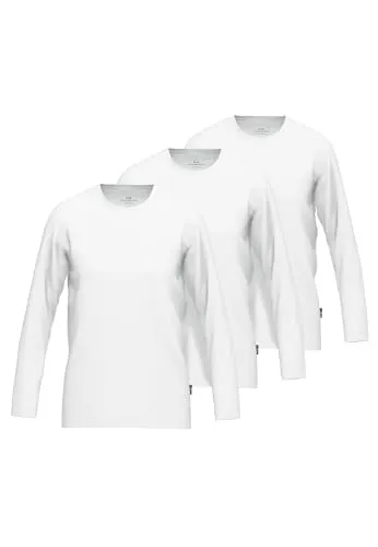 Götzburg 3er Pack Herren Langarmshirt, 100% Baumwolle, Rundhalsausschnitt 56