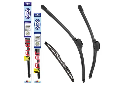 alca Scheibenwischblätter Set für TOYOTA AURIS (10.2006 - 10.2012) - Fahrzeugoptimiertes Scheibenwischer Set mit 2x Wischern und 1x Heckwischer. MAßGESCHNEIDERT für perfekten Sitz, frostsicher und mit NANO-Graphit-Technologie für leises, streifenfreies Wischen.