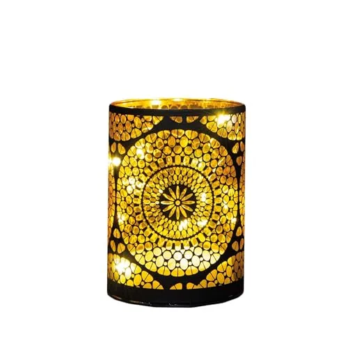 Coen Bakker LED Dekobeleuchtung Stimmungsbeleuchtung für Innen verschiedene Designs 3AA, Farbe:Schwarz Mandala