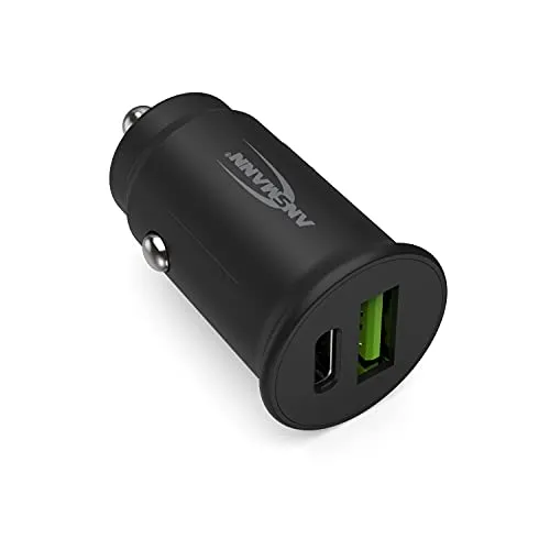 Ansmann In-Car-Charger - Intelligentes USB-Kfz Ladegerät 30 W für Smartphone, Tablet und andere USB-Geräte schwarz