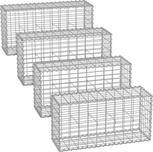 SONGMICS Drahtkorb Gabionen Set, 100x50x30cm, Metall-Steinkorb 4er