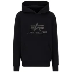 Alpha Industries Basic Hoody Carbon Schwarz 3XL - Herren-Sweatshirt im Casual Style mit großem Alpha Logo und praktischer Känguru Tasche. Hochwertiger Baumwoll-Mix sorgt für optimalen Tragekomfort.