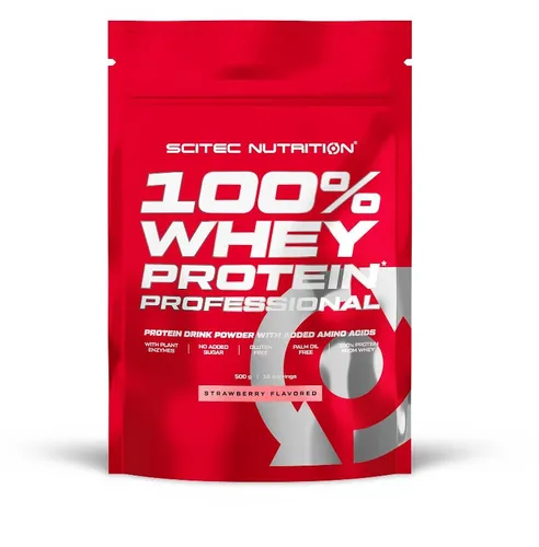 Scitec Nutrition 100% Whey Protein Professional, 500 g Beutel, Erdbeere