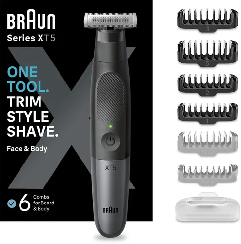 Braun Series X, Hybrid Elektrische Herren Bart & Körperrasierer - Folienrasierer für Herren mit 4D Klinge, wasserfest und hautschonend für präzises Trimmen und Rasieren, ideal für Gesicht und Körper.