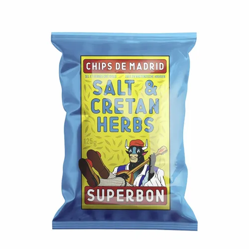Superbon Chips Salt et Cretan Herbs Kartoffelchips mit Kräutern 125g