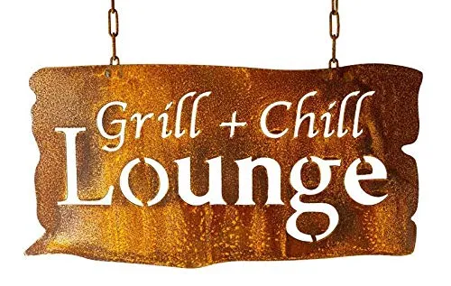 Produktbild Rost Schild Grill und Chill 24x46 cm Edelrost Schild BBQ grillen