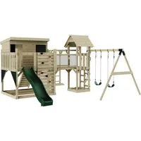 OutdoorToys Spielturm Johanna mit Kinderschaukel Dunkelgrün - Erleben Sie Abenteuer im OutdoorToys Spielturm Johanna! Mit Doppelschaukel und Spielhaus bietet er unzählige Möglichkeiten zum Spielen und Klettern. Ideal für gemeinsame Erlebnisse im Freien.