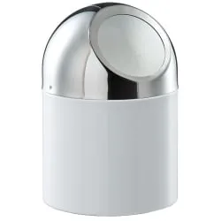 Zeller Present Handels GmbH Zeller Tischabfalleimer, 1,2 Liter, Attraktive Möglichkeit für Ordnung auf dem Tisch, Edelstahl/Metall, Maße: Ø 12 x 18 cm, Farbe: weiß 27203