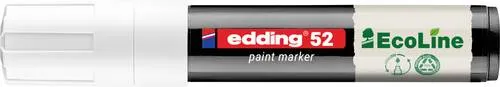 Edding Lackmarker 52 EcoLine, weiß, 4-15 mm - Hochwertiger Lackmarker mit Keilspitze für präzise Markierungen auf verschiedenen Oberflächen. Wasserfest und nachfüllbar, ideal für kreative Projekte und den professionellen Einsatz.
