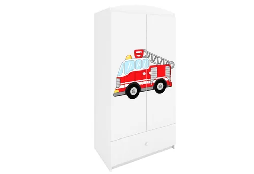 Raumhirsch Furniture Kinderkleiderschrank Löschzug - Robuster Kleiderschrank für Kinder mit Ablagefächern - Der Kinderkleiderschrank Löschzug in Weiß bietet viel Stauraum und kreative Designs. Mit einer stabilen Bauweise und durchdachten Ablagefächern sorgt er für Ordnung im Kinderzimmer und regt die Fantasie an.